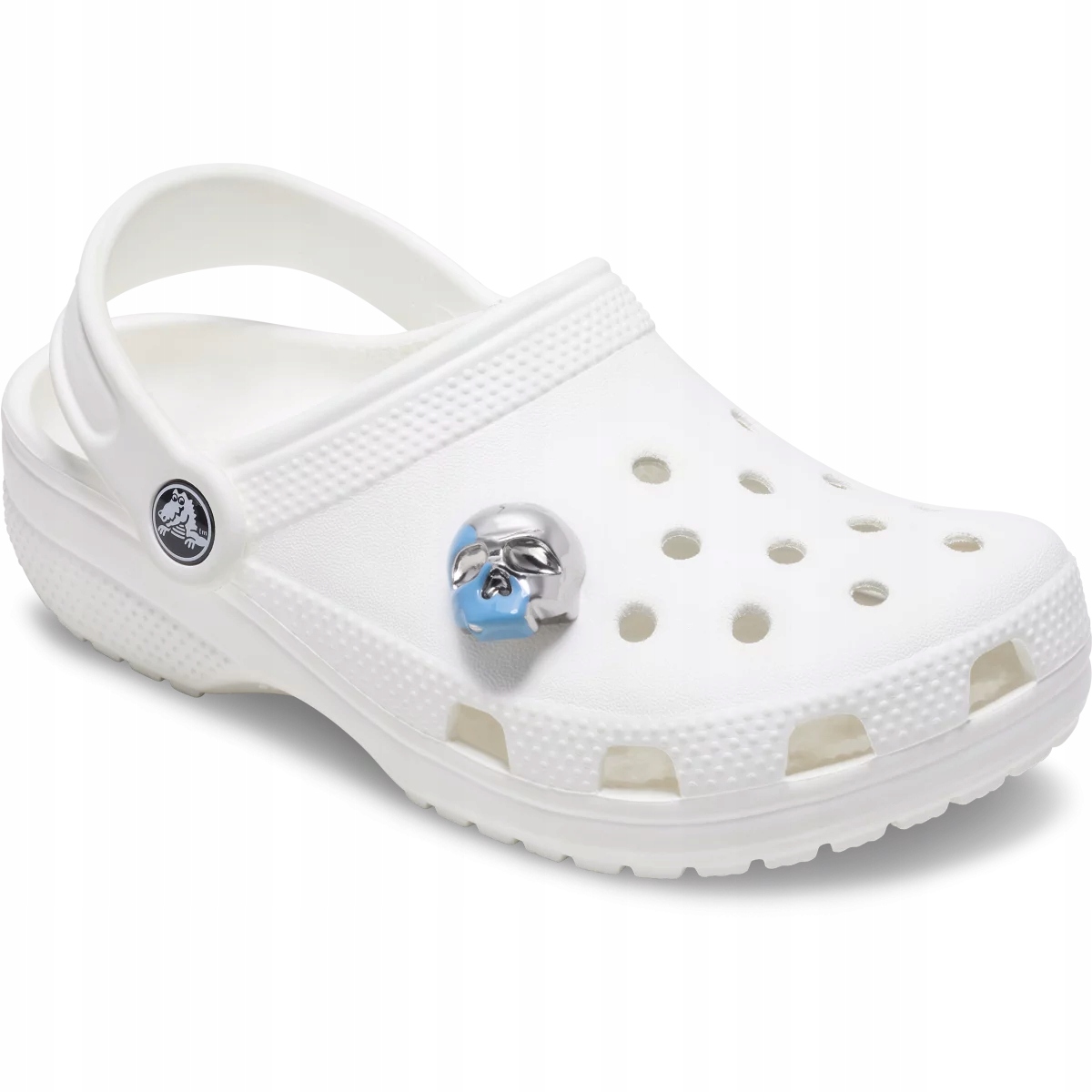 Crocs Jibbitz Przypinka Ozdoba Pin Do Butów Silver and Blue Enamel Skull