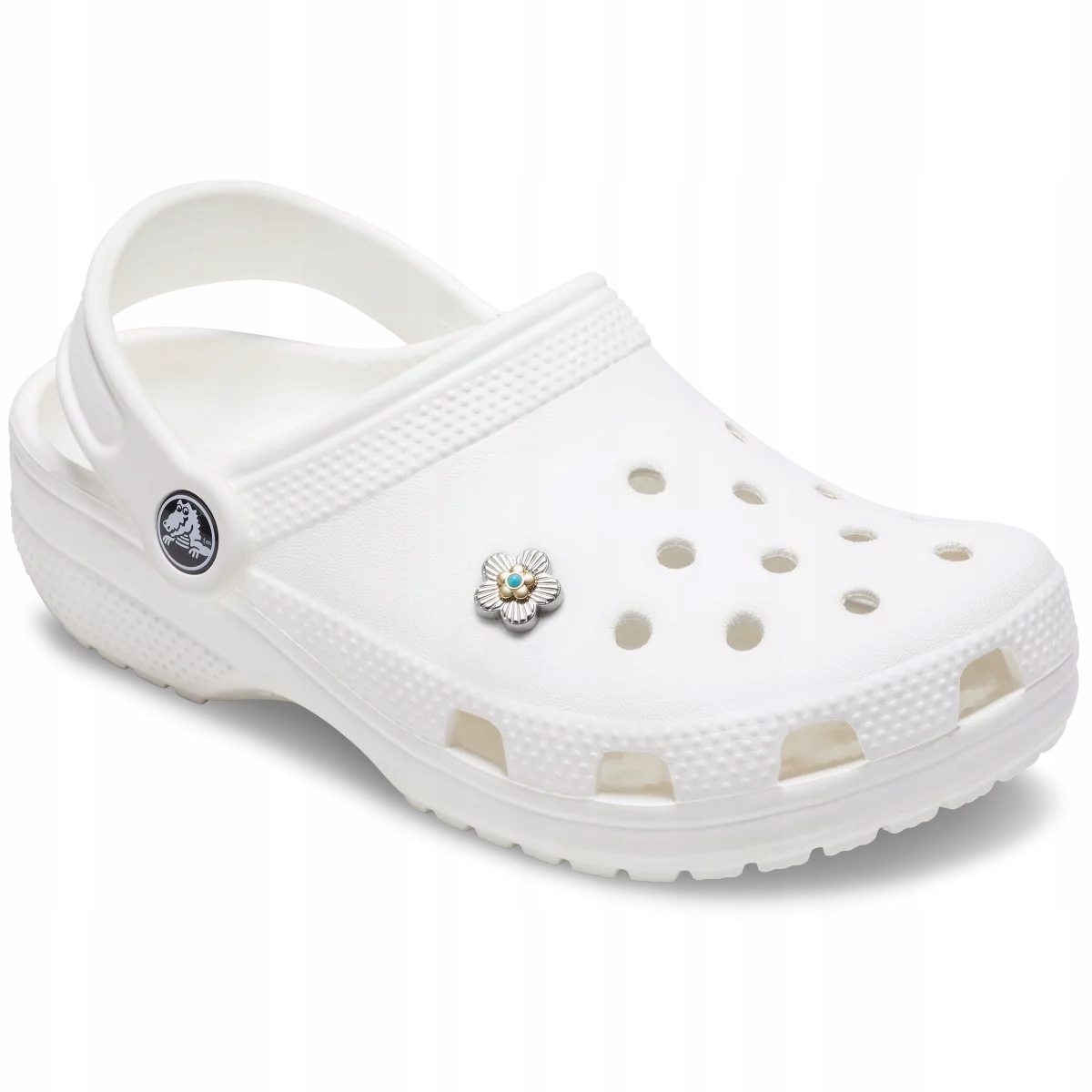 Crocs Przypinki Jibbitz Piny Do Butów Silver Turquoise Flower