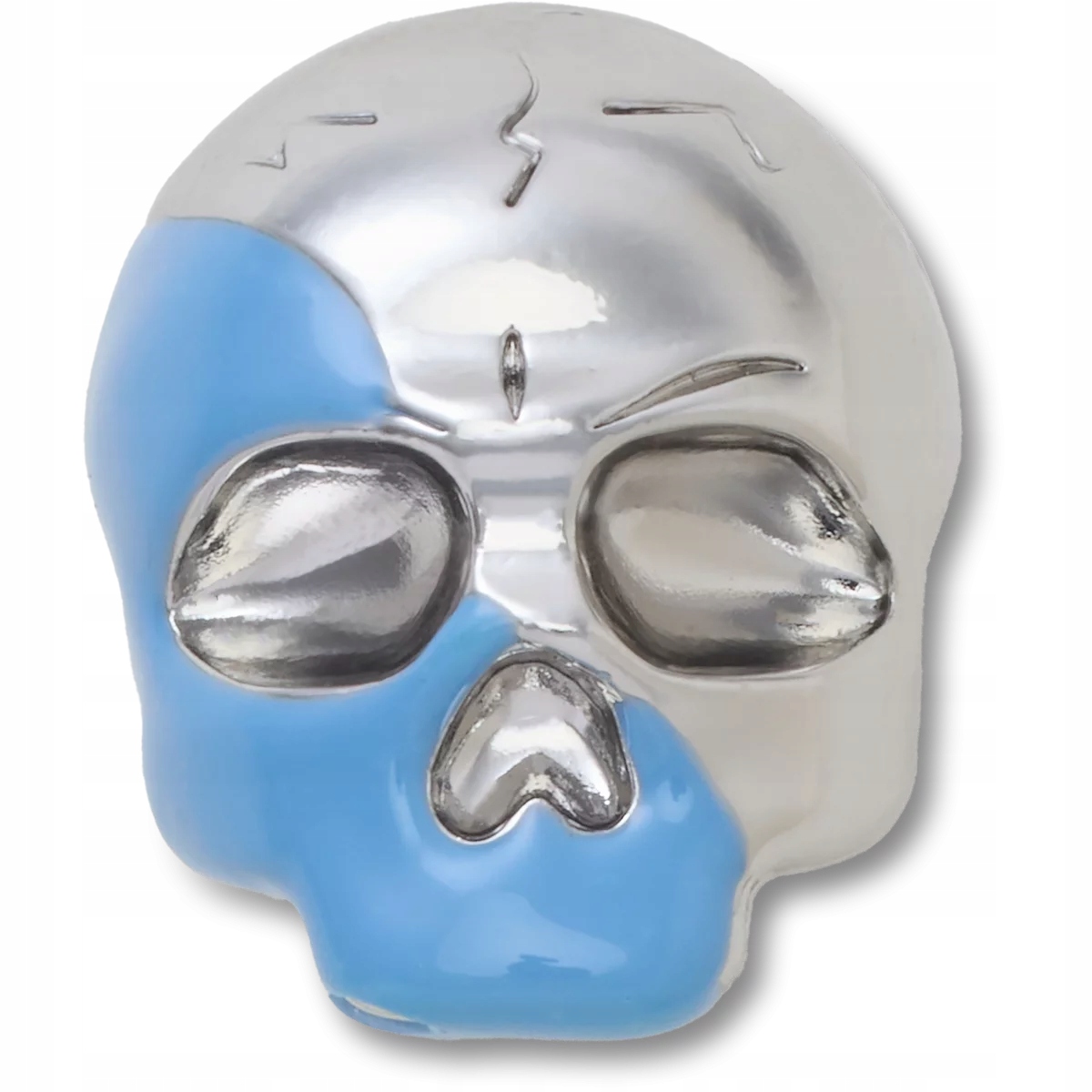 Crocs Jibbitz Przypinka Ozdoba Pin Do Butów Silver and Blue Enamel Skull
