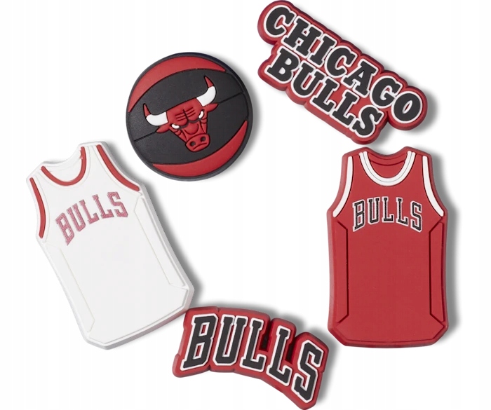 Przypinki Ozdoby Jibbitz Piny Do Butów Crocs NBA Chicago Bulls 5pc
