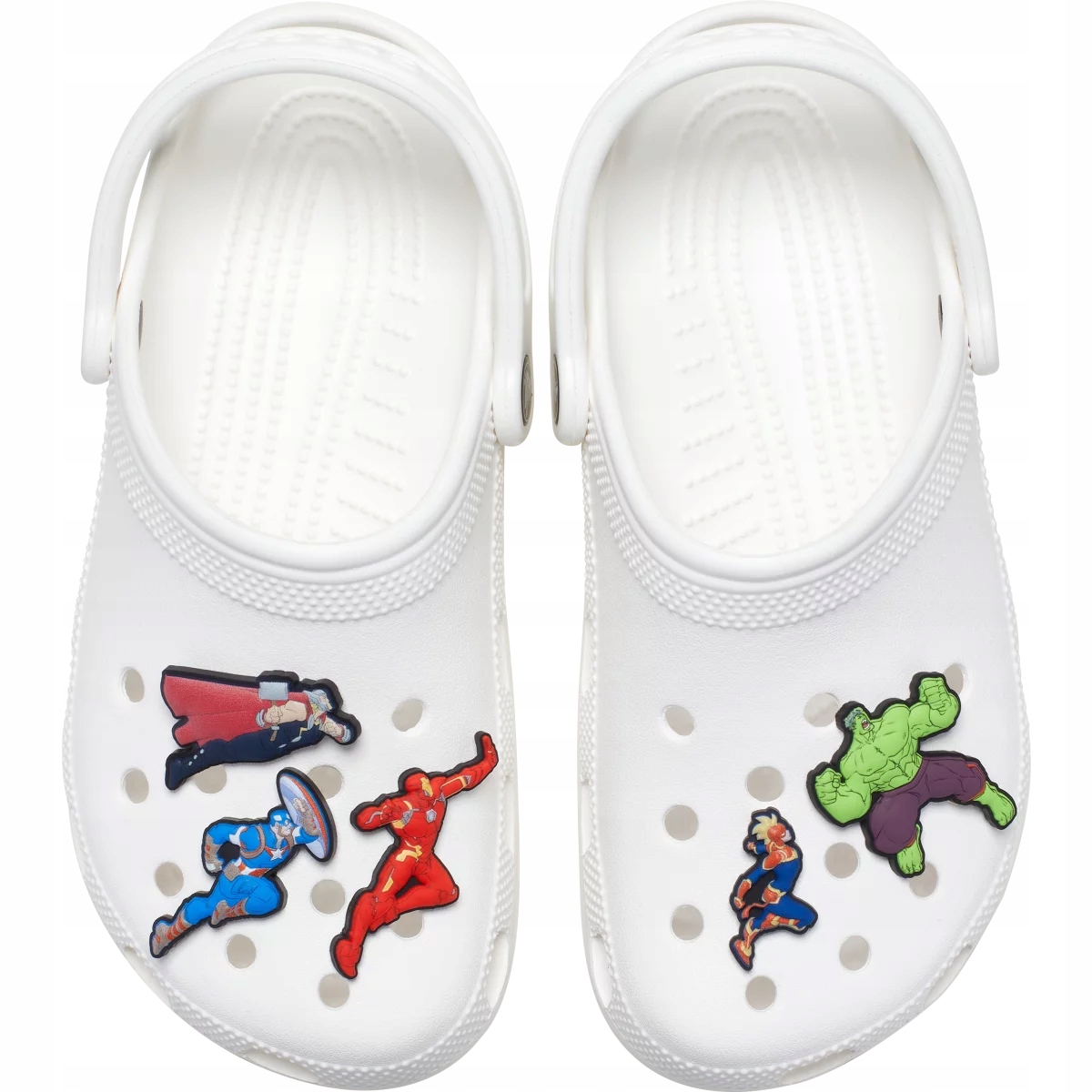 Crocs Przypinki Ozdoby Piny Charms Jibbitz Tiny Avengers Heroes 5pc