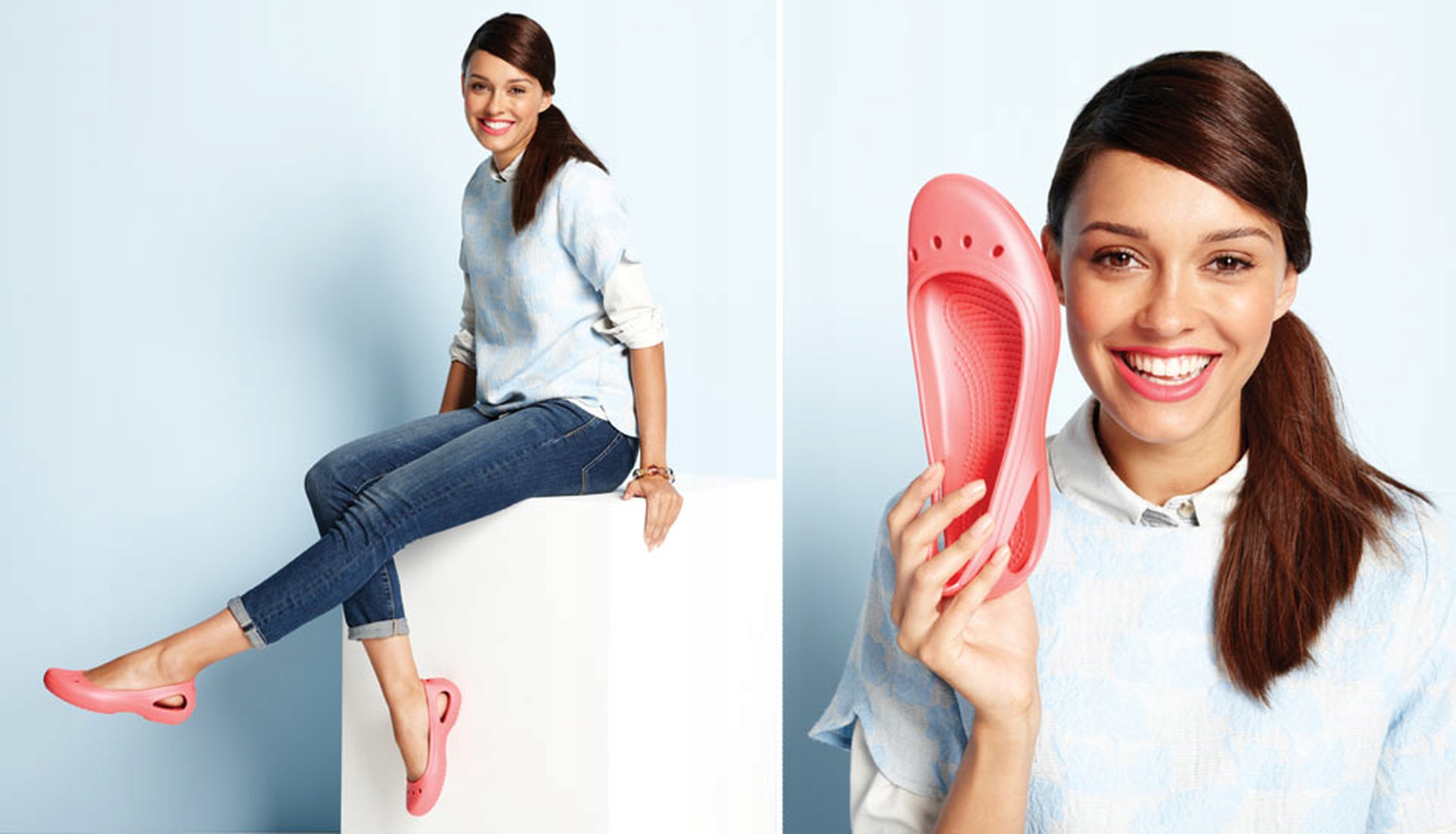 Damskie Wsuwane Buty Baleriny Baletki Crocs Kadee 210833 Flat 37-38