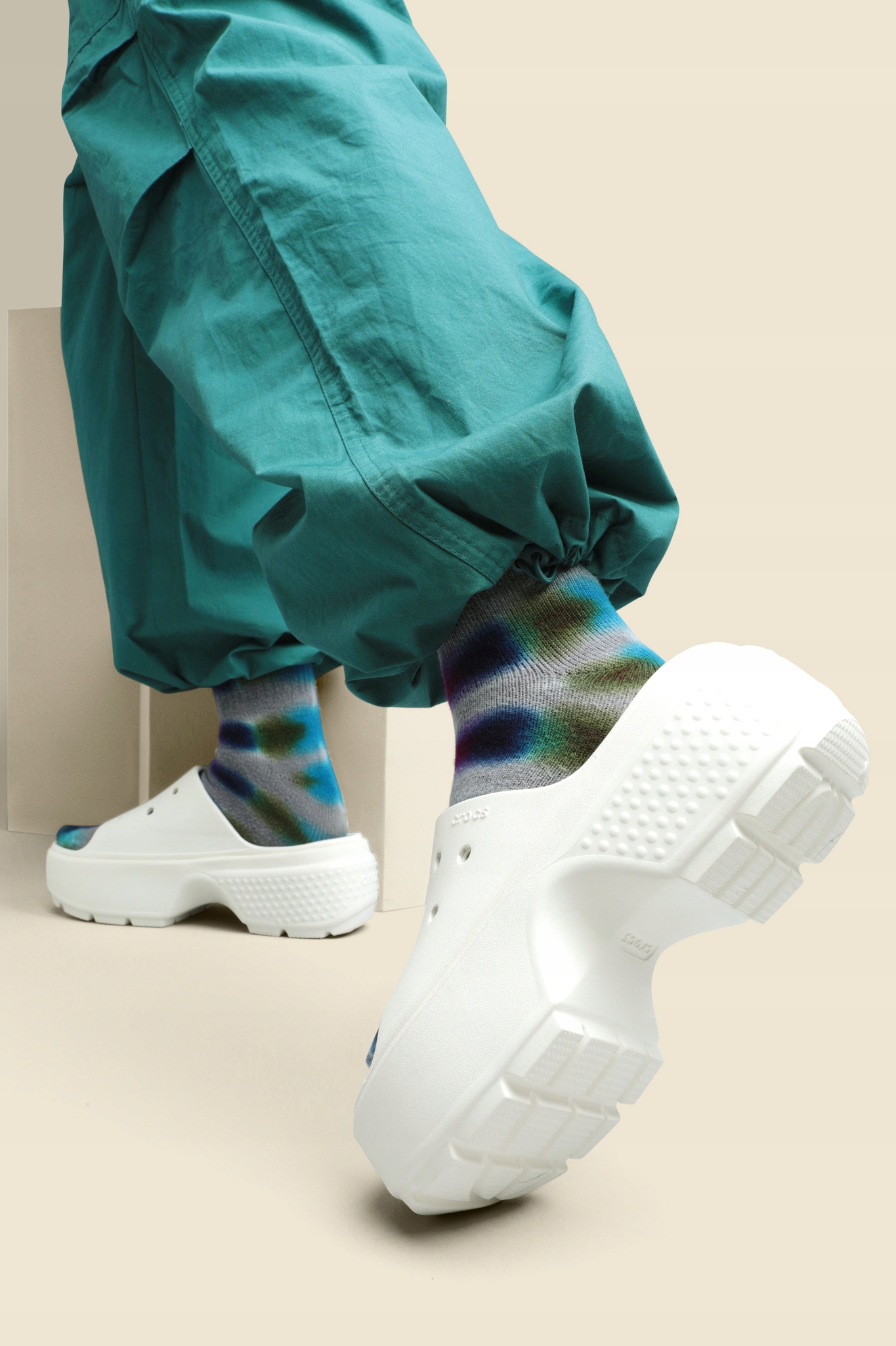 Damskie Buty Klapki Platforma Crocs Stomp 209346 Slide 38-39