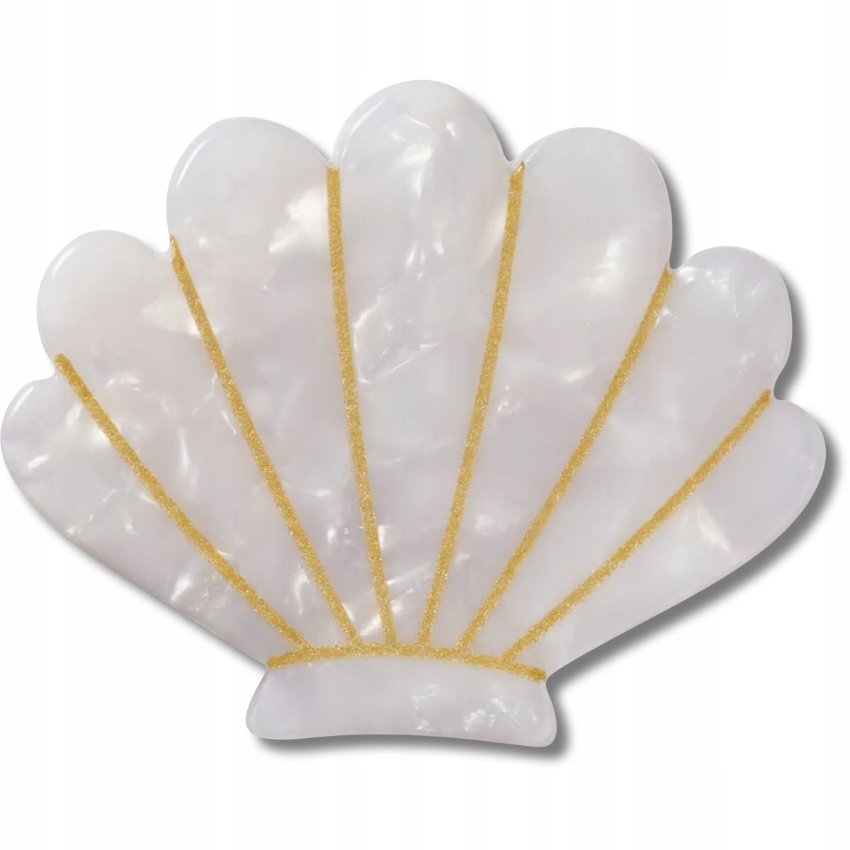 Crocs Przypinki Jibbitz Piny Do Butów White and Gold Seashell