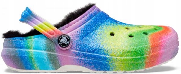 Dziecięce Ocieplane Buty Klapki Chodaki Crocs Classic Spray Dye Clog 29-30