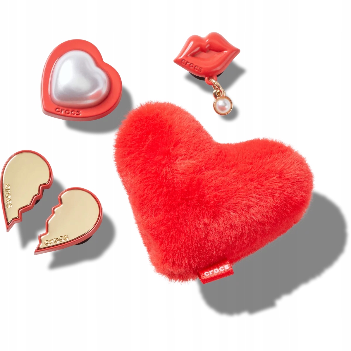 Crocs Przypinki Ozdoba Jibbitz Piny Charms Do Butów Red Valentines 5 Pack
