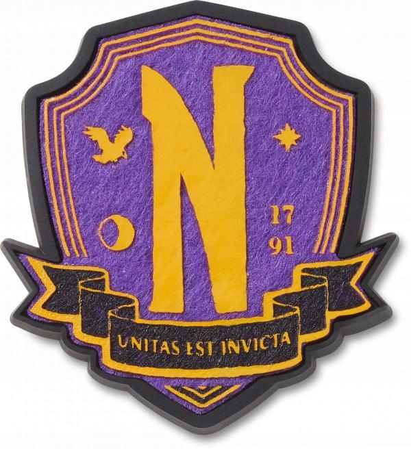 Przypinka Crocs Jibbitz Pin Do Butów Wednesday Nevermore Badge