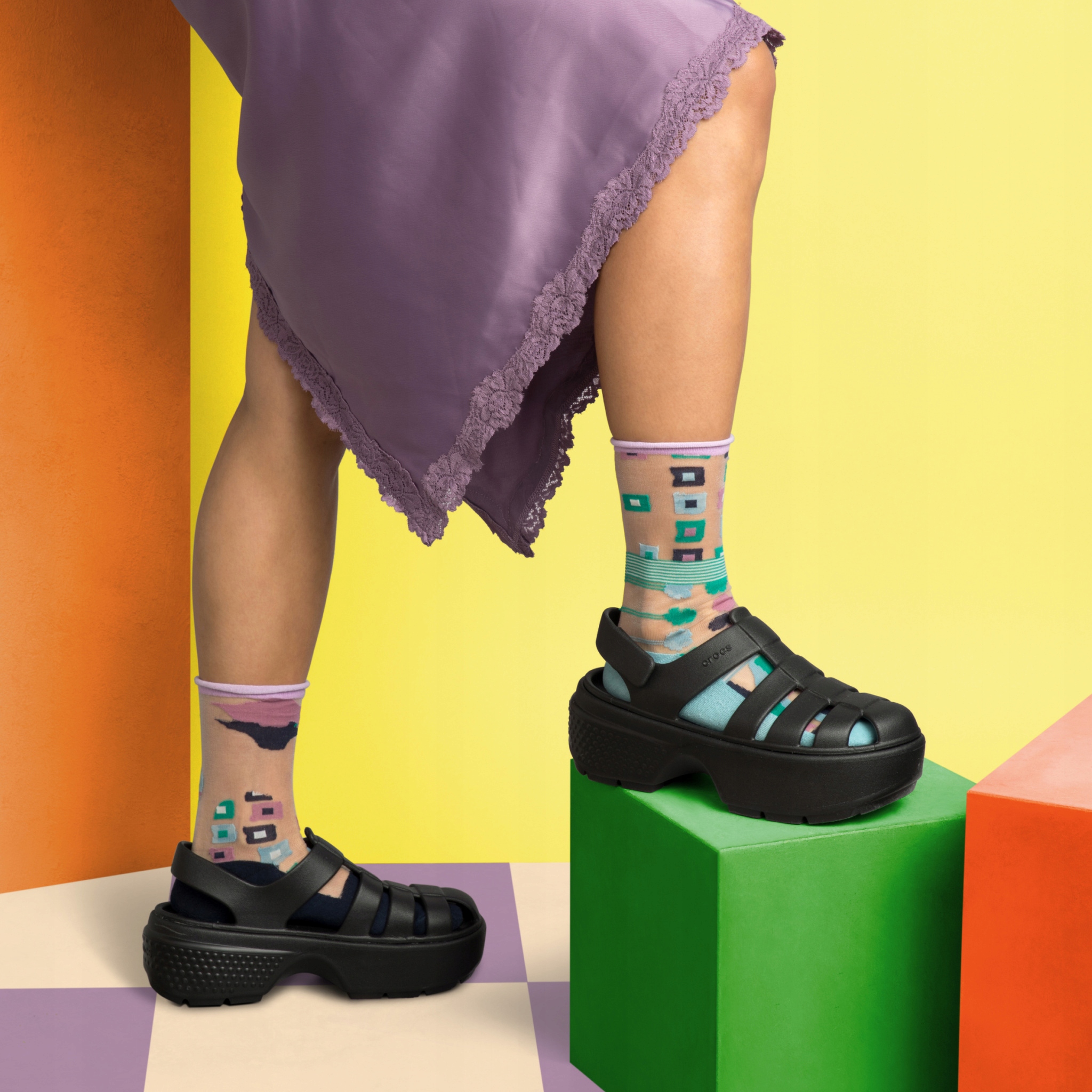 Damskie Sandały Platforma Crocs Stomp Fisherman 209938 Sandal 39-40