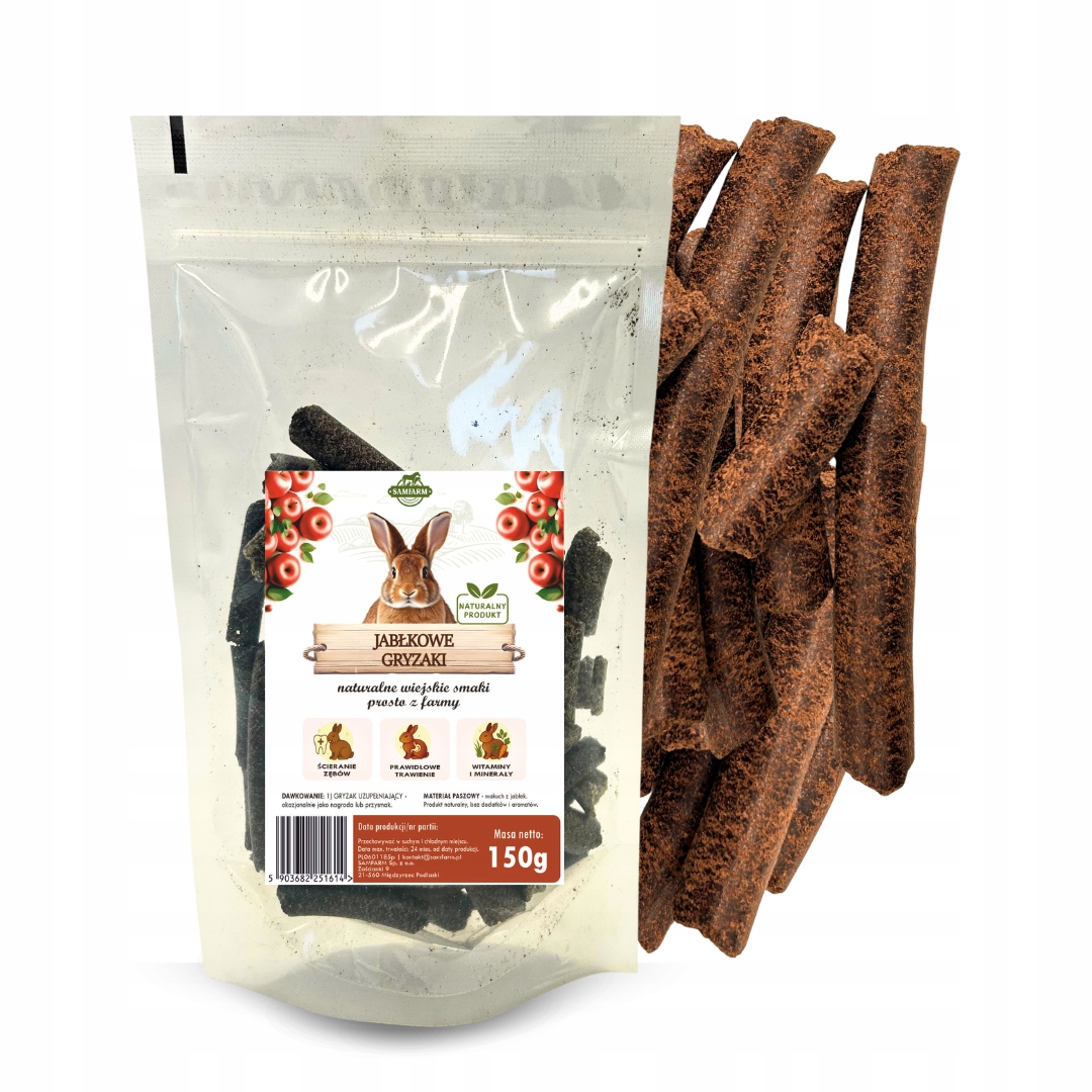 SamFarm Gryzaki jabłkowe 150g - 3ac7e0eff88b14053862f1a7dbc5274b