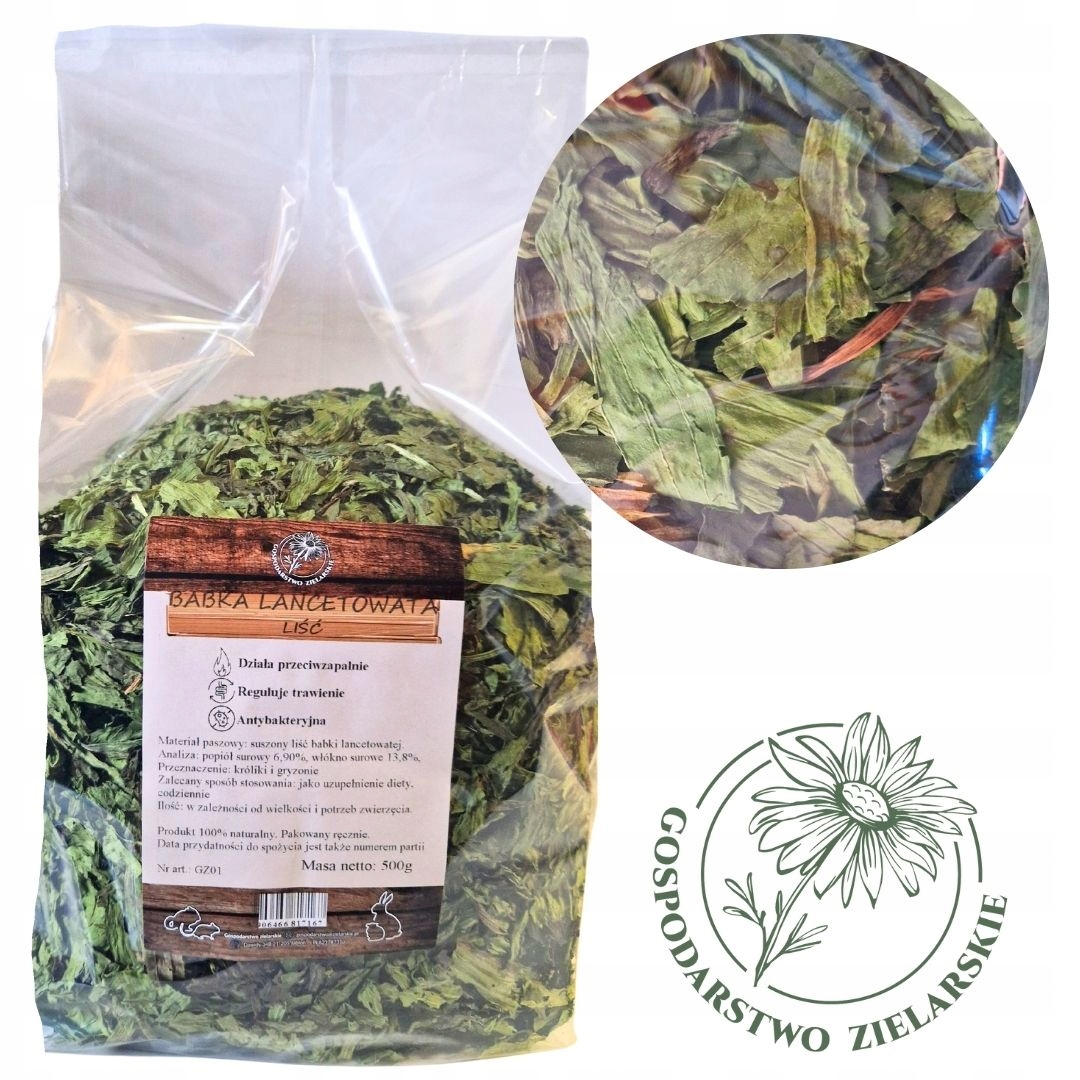 BABKA LANCETOWATA 500g GOSPODARSTWO ZIELARSKIE 0,5kg KARMA ZIOŁA PACHNĄCE - 47cb06e77fd35fe2a9eda11de571c68a