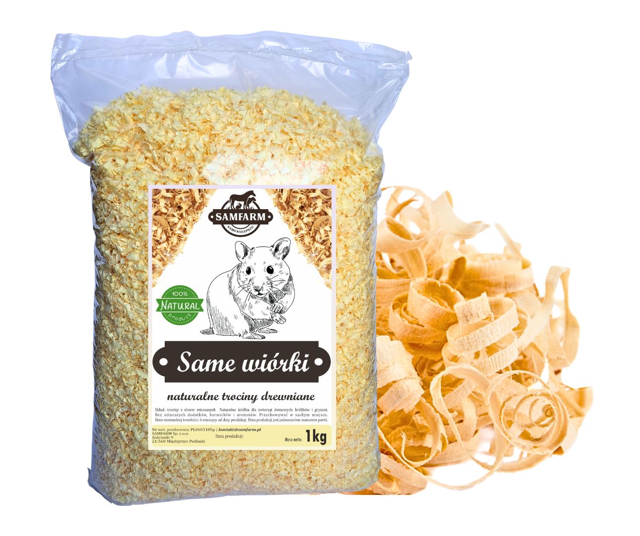 SamFarm SAME WIÓRKI TROCINY ODPYLONE 1kg - 5898592b7c8f65ebcf88e994e8eeb29b