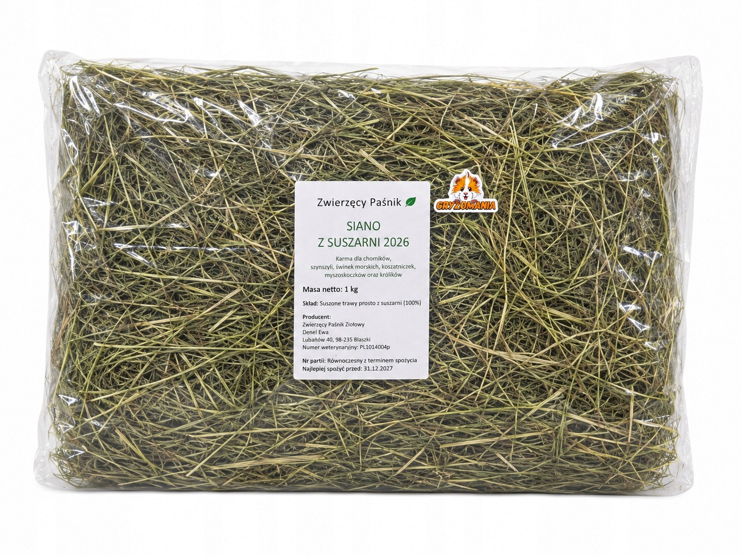 Zwierzęcy Paśnik Ziołowy Siano z suszarni 1kg grube sianko łąkowe 1000g - 6abcb5aa8243df9755412a3df04b9797