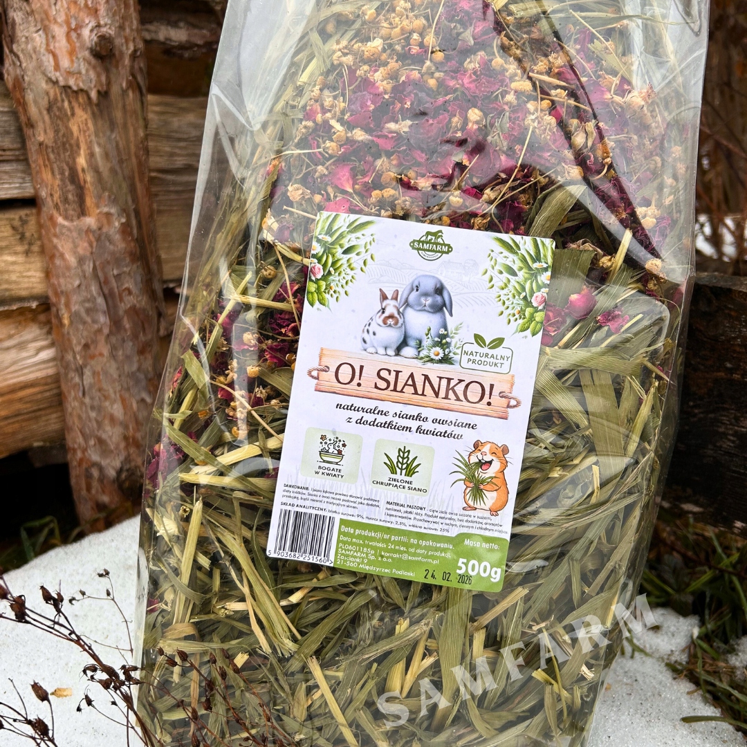 SamFarm O! SIANKO! Sianko owsiane z suszarni z rumiankiem i różą 500g siano - 7348c521455b9fe97e9e1809bd8d9269