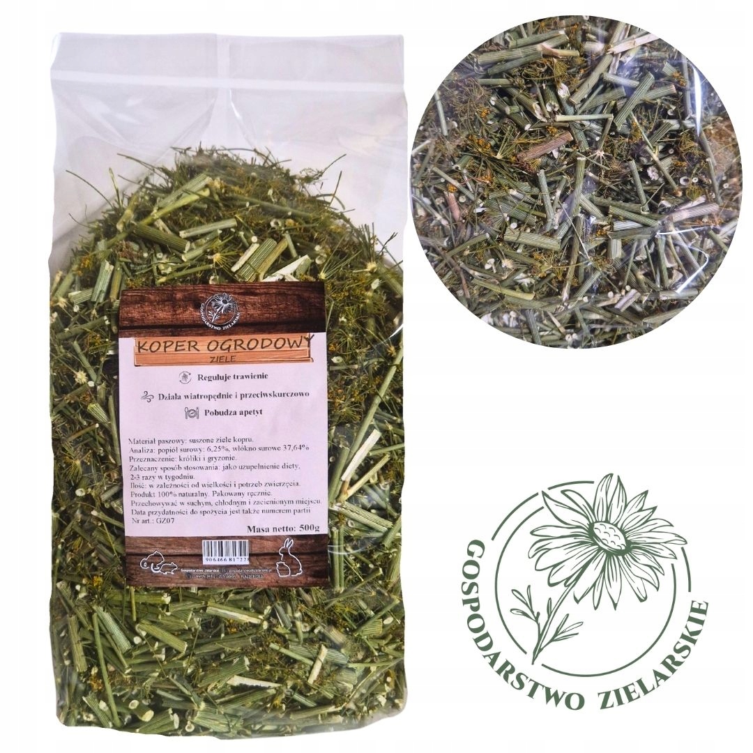 KOPER 500g GOSPODARSTWO ZIELARSKIE ZIELE KOPRU 0,5kg KARMA ZIOŁA PACHNĄCE - cb5956e3cf04af9c59c2777be79e3c60