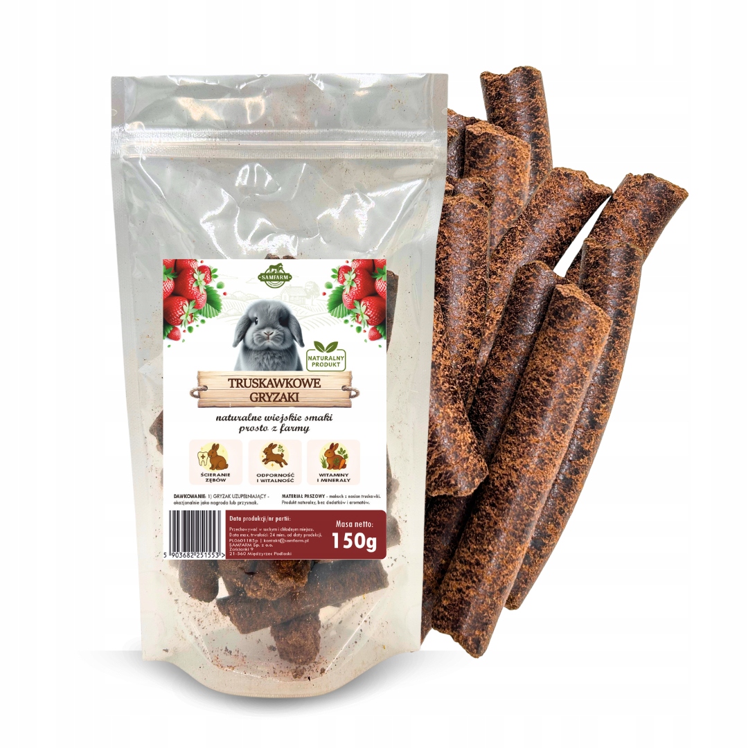 SamFarm Gryzaki truskawkowe 150g - e6c70764162e72a4bc53df93fb5603a2