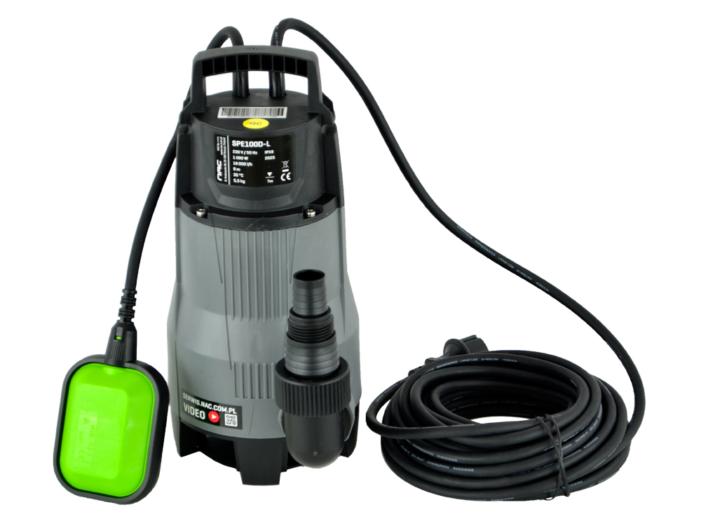 POMPA ZATAPIALNA DO BRUDNEJ WODY NAC SPE 100D-L MOC 1000 W 16 000 LITR/h