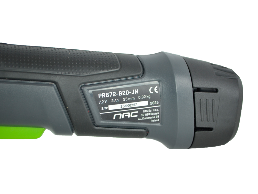 AKUMULATOROWY SEKATOR DO CIĘCIA GAŁĘZI NAC PRB72-B20-JN 7.2 V CIĘCIE 25 MM