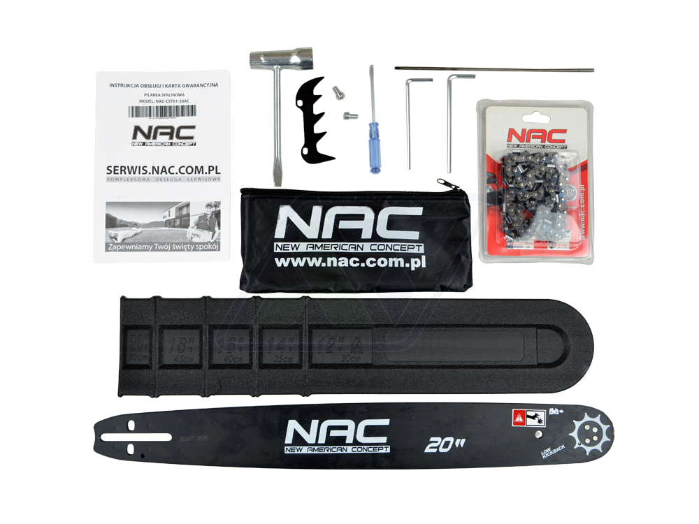PIŁA ŁAŃCUCHOWA SPALINOWA NAC CST61-50AC 3,9 KM PROWAD. 51 CM MOCNA