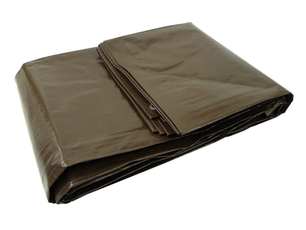 PLANDEKA UNIWERSALNA WZMACNIANA MEGA GRUBA 6x10 M BRĄZOWA G70744 200 g/mkw.