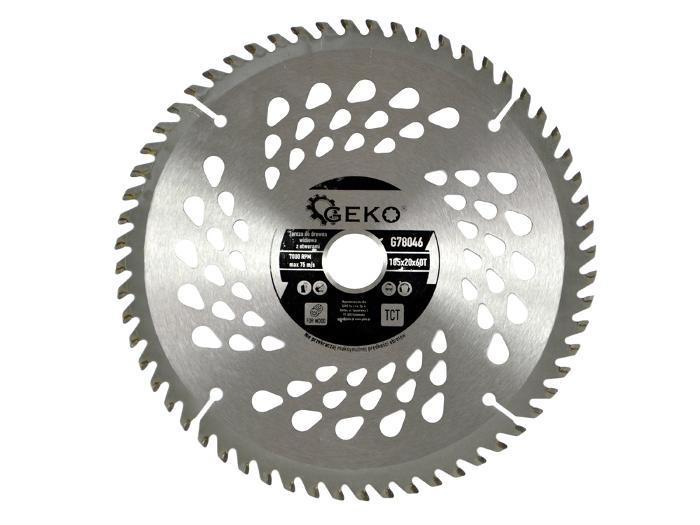 PIŁA TARCZA WIDIOWA DO CIĘCIA DREWNA 185x20 60 ZĘBÓW TNĄCYCH GEKO G78046
