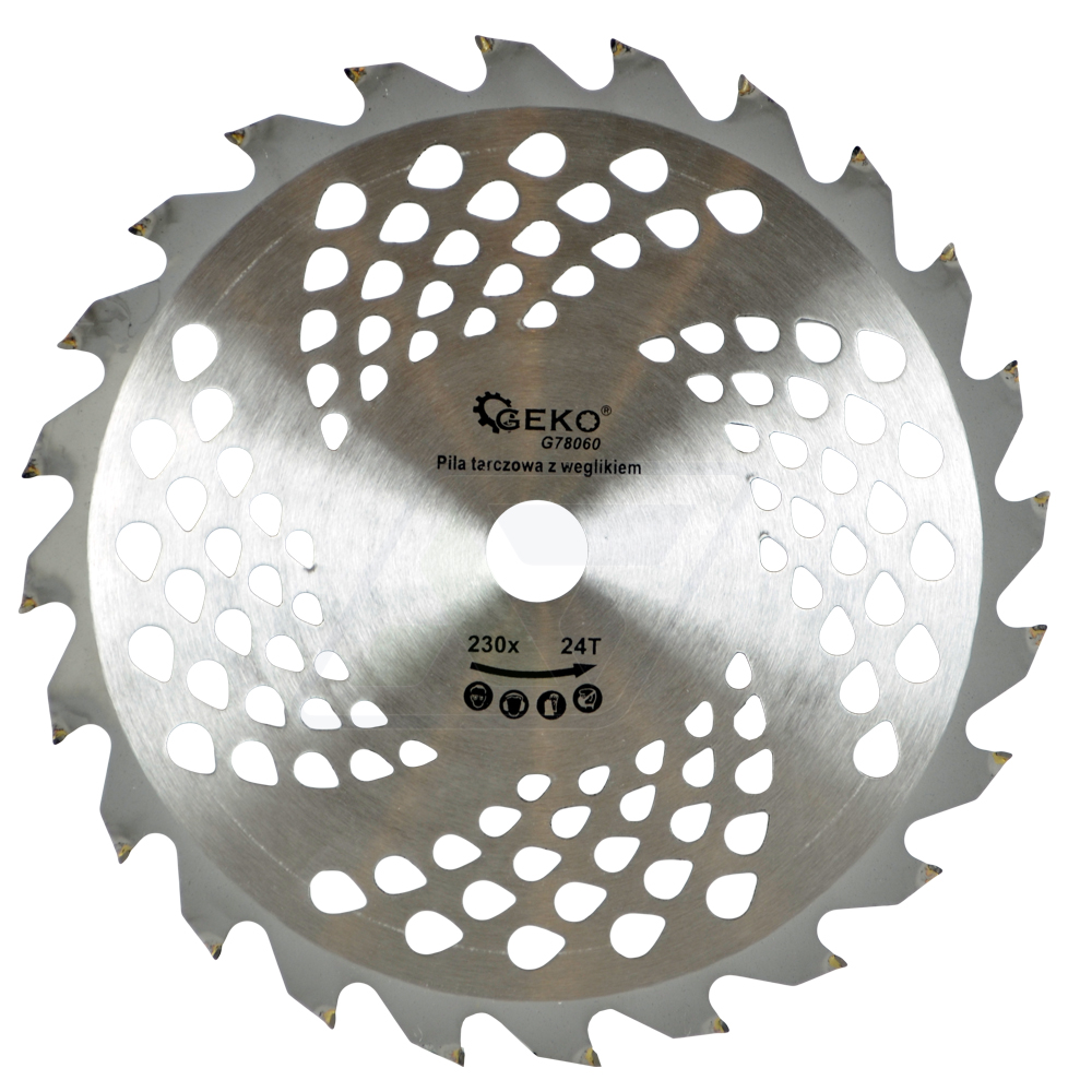 PIŁA TARCZA WIDIOWA DO CIĘCIA DREWNA 230x22 24 ZĘBY TNĄCE GEKO G78060