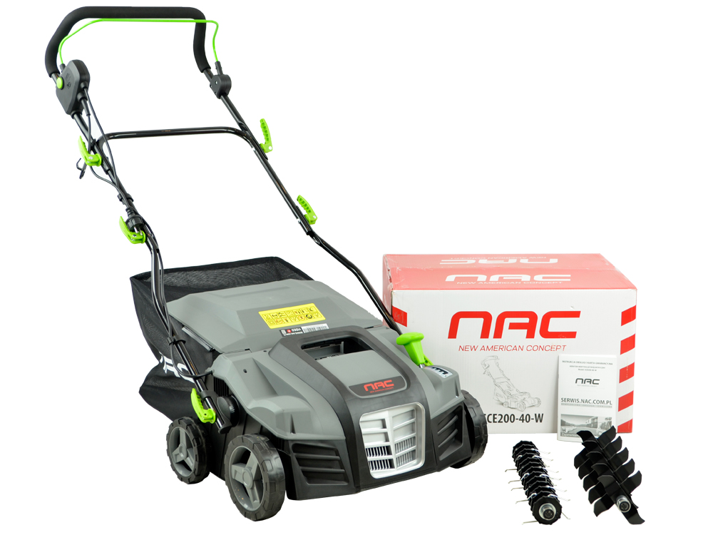 WERTYKULATOR AERATOR NAC SCE200-40-W 2000 W 2 WAŁKI SZER. 40 CM 2 FUNKCJE