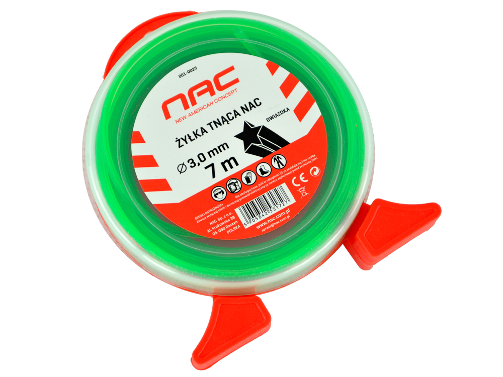 ŻYŁKA TNĄCA NAC DO KOS I PODKASZAREK ŚREDNICA 3 MM DŁUGOŚĆ 7 MB GWIAZDKA