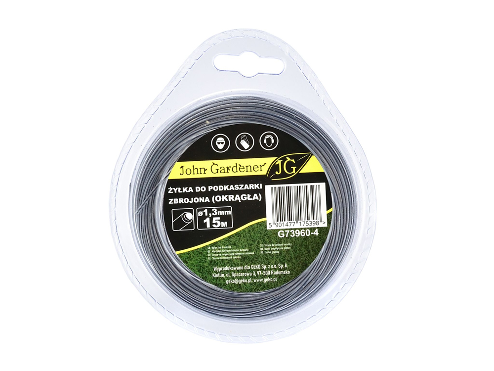 ŻYŁKA TNĄCA DO KOS I PODKASZAREK 1,3 MM 15 MB 73960-4 OKRĄGŁA ZBROJONA
