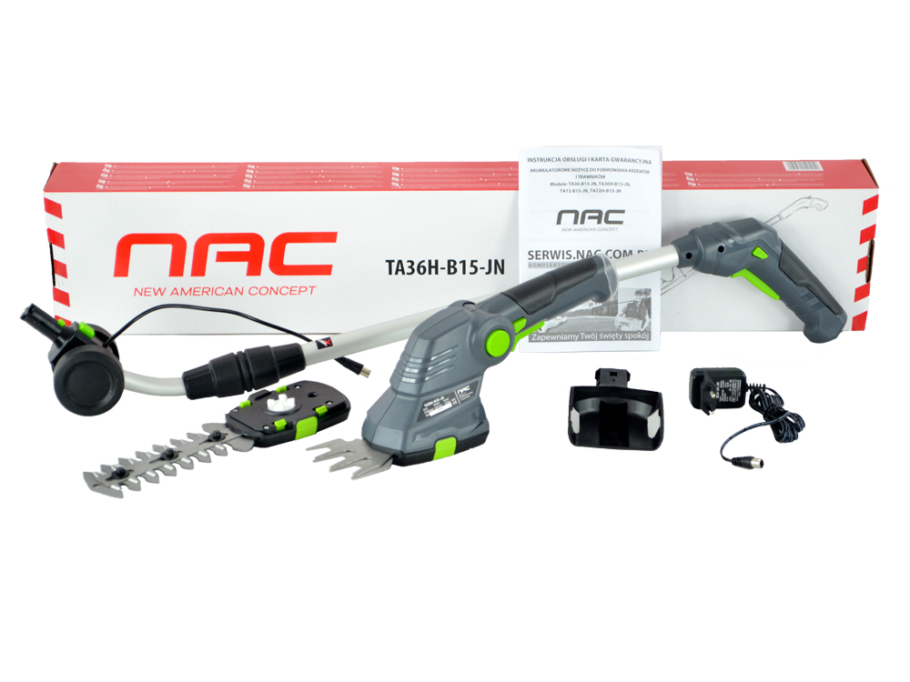 NOŻYCE AKUMULATOROWE DO TRAWY I KRZEWÓW NAC TA 36H-B15-JN 3.6 V + UCHWYT