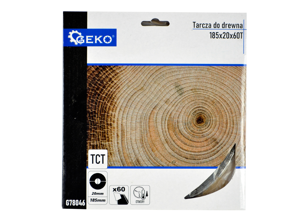 PIŁA TARCZA WIDIOWA DO CIĘCIA DREWNA 185x20 60 ZĘBÓW TNĄCYCH GEKO G78046