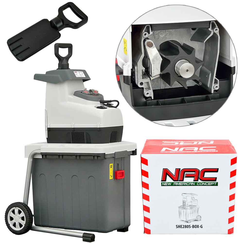 ROZDRABNIACZ DO GAŁĘZI NAC SHE280S-BOX-G 2800 W FREZ BIEG WSTECZNY POJ