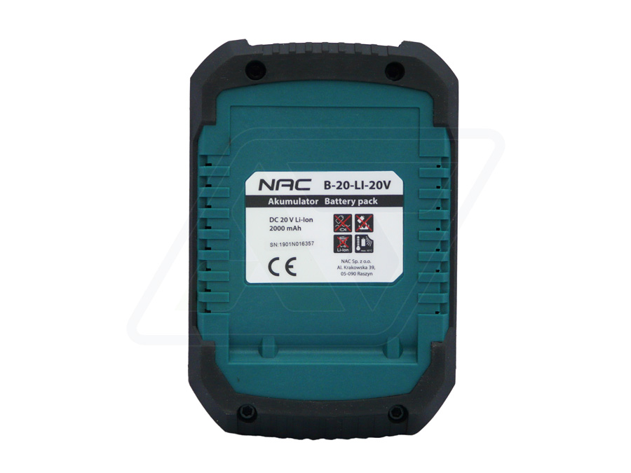 AKUMULATOR NAC B-20-LI-20V 2 AH DO ELEKTRONARZĘDZI AKUMULTISYSTEM 20 V