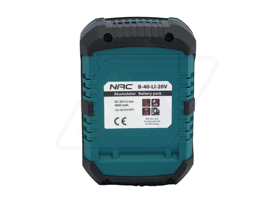 AKUMULATOR NAC B-40-LI-20V 4 AH DO ELEKTRONARZĘDZI AKUMULTISYSTEM 20 V