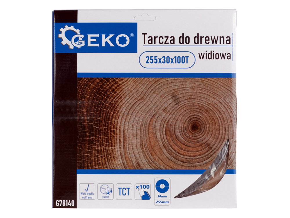 PIŁA TARCZA WIDIOWA DO CIĘCIA DREWNA 255x30 100 ZĘBÓW TNĄCYCH G78140