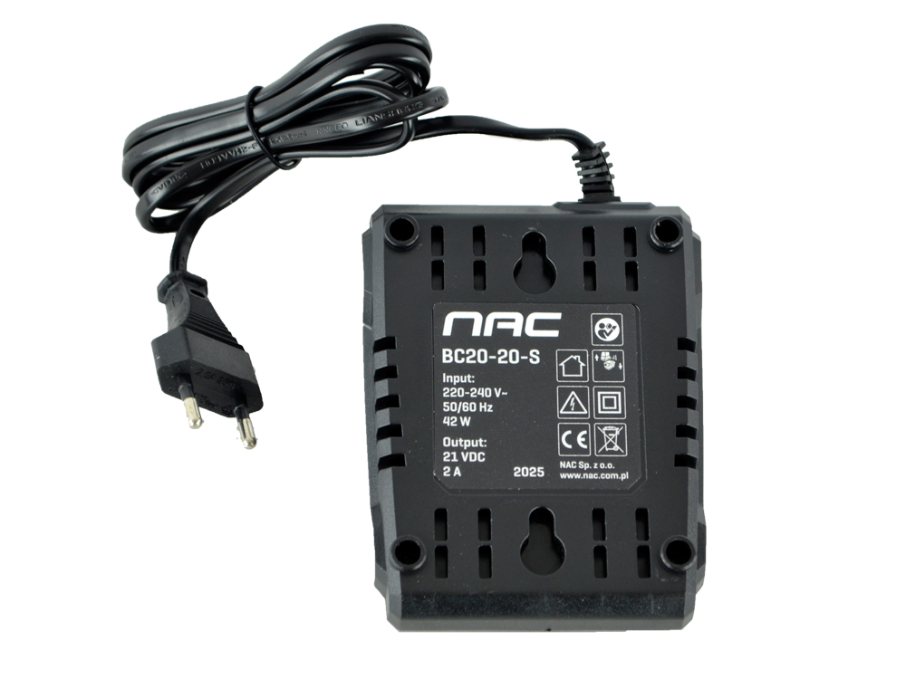 ŁADOWARKA NAC BC20-20-S DO AKUMULATORÓW NAC 20 V Z SERII AKUMULTISYSTEM 20V