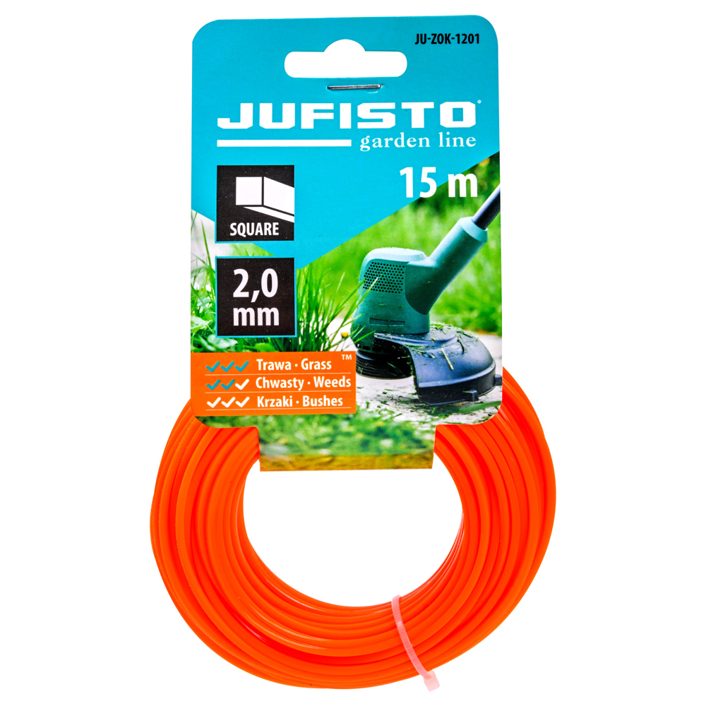 ŻYŁKA TNĄCA DO KOS I PODKASZAREK 2 MM 15 MB JUFISTO KWADRAT