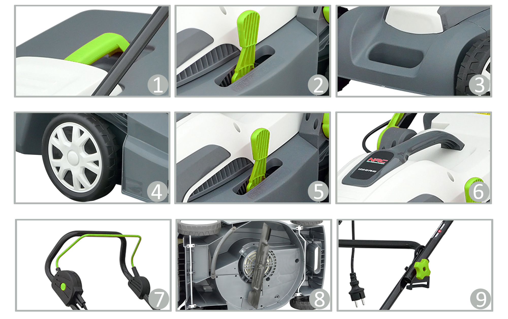 KOSIARKA ELEKTRYCZNA NAC LE 16-38-PB-KC MOC 1600 W SZEROKOŚĆ KOSZENIA 38 CM