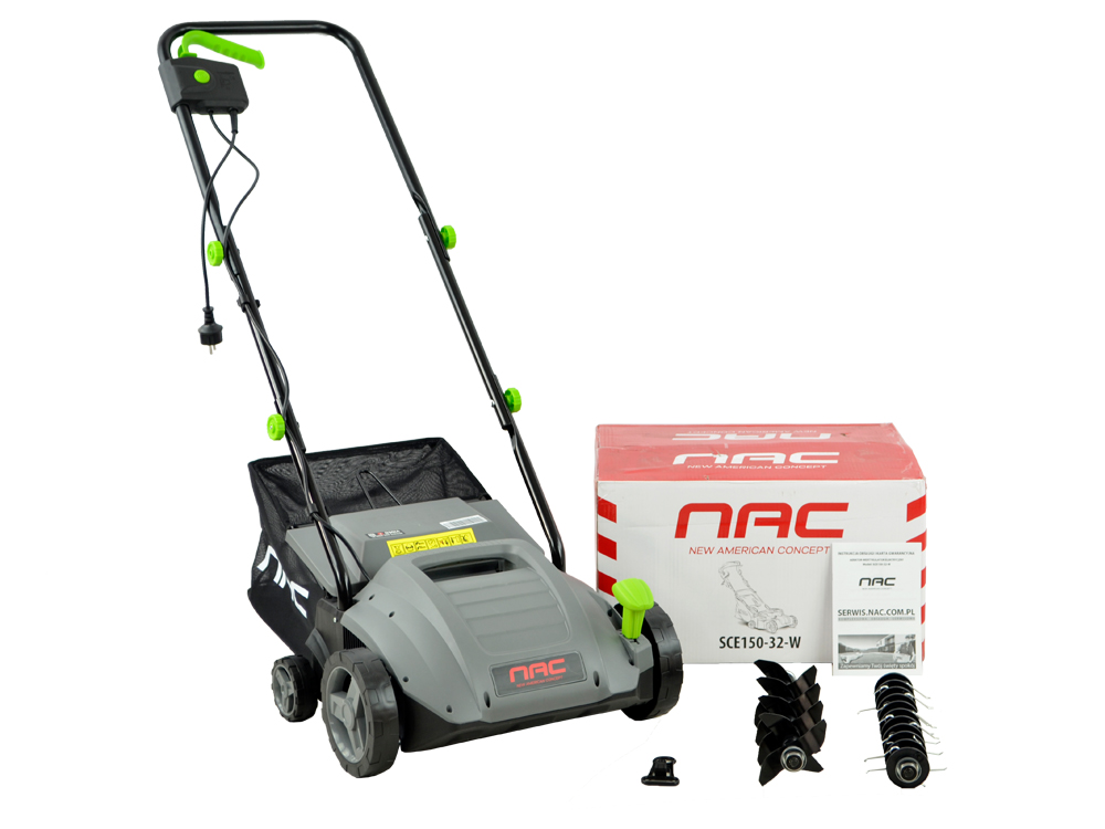 WERTYKULATOR AERATOR NAC SCE150-32-W 1500 W 2 WAŁKI SZER. 32 CM 2 FUNKCJE