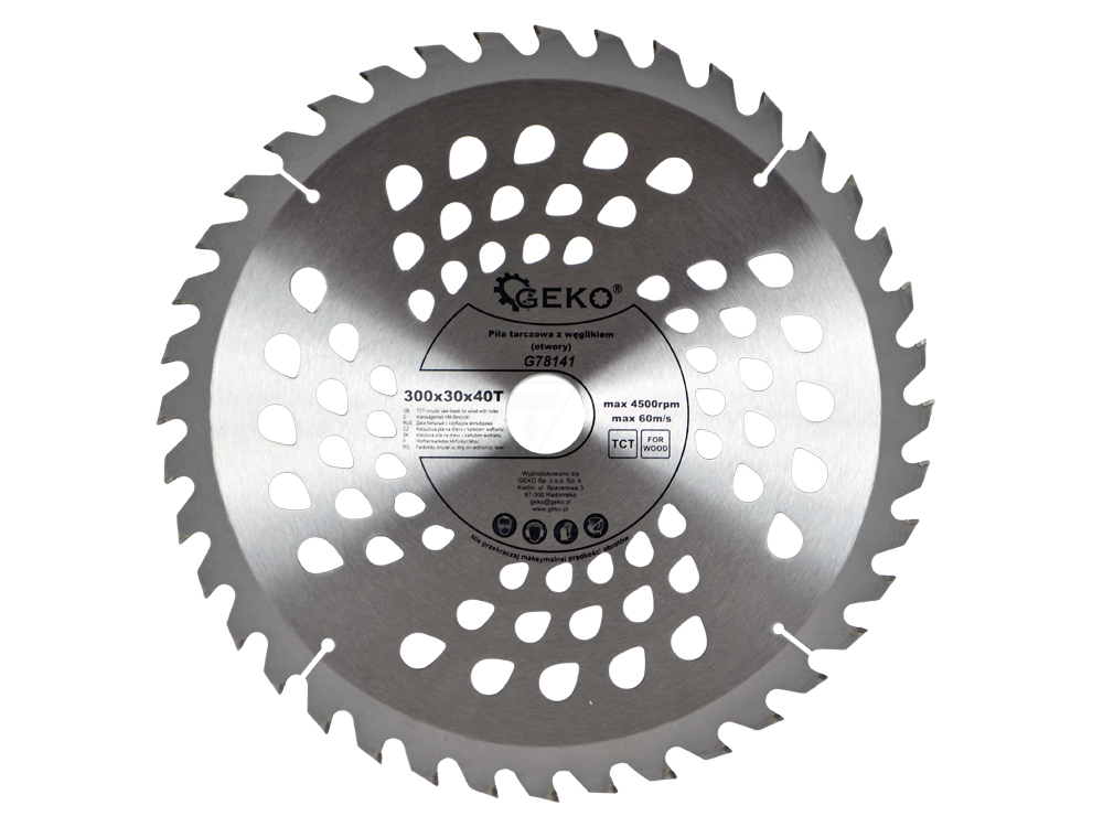 PIŁA TARCZA WIDIOWA DO CIĘCIA DREWNA 300x30 40 ZĘBÓW GEKO G78141
