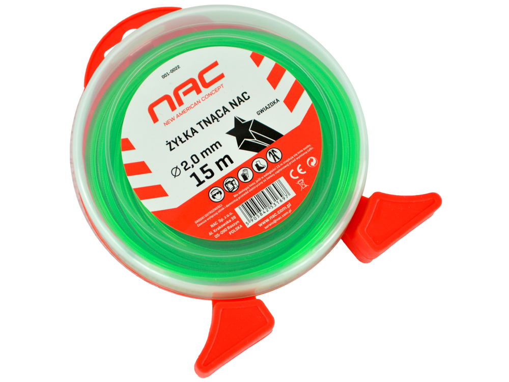 ŻYŁKA TNĄCA NAC DO KOS I PODKASZAREK ŚREDNICA 2 MM DŁUGOŚĆ 15 MB GWIAZDKA