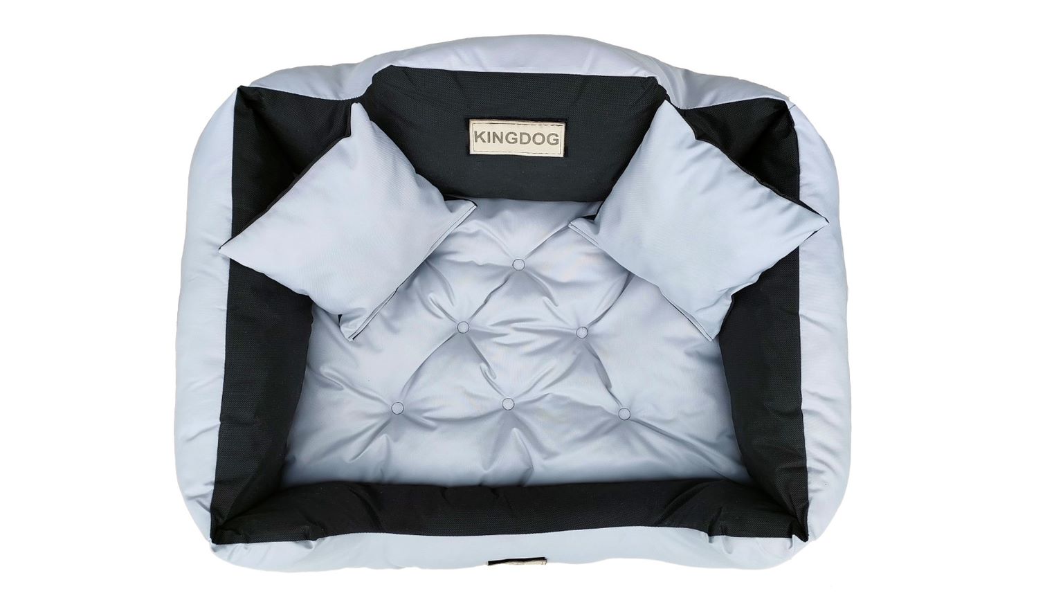 Legowisko dla psa kojec KINGDOG 55x45 cm wodoodporne jasnoszare