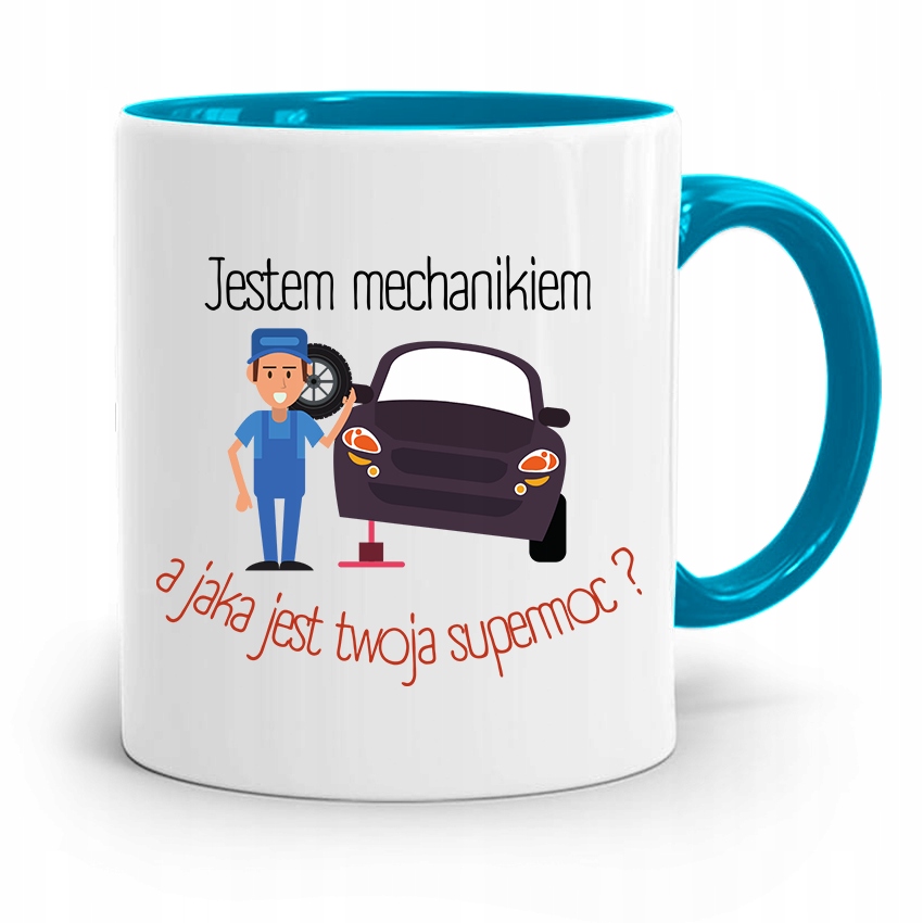 Kubek Błękitny Dla Mechanika Jestem Mechanikiem Z Nadrukiem Ze Zdjęciem