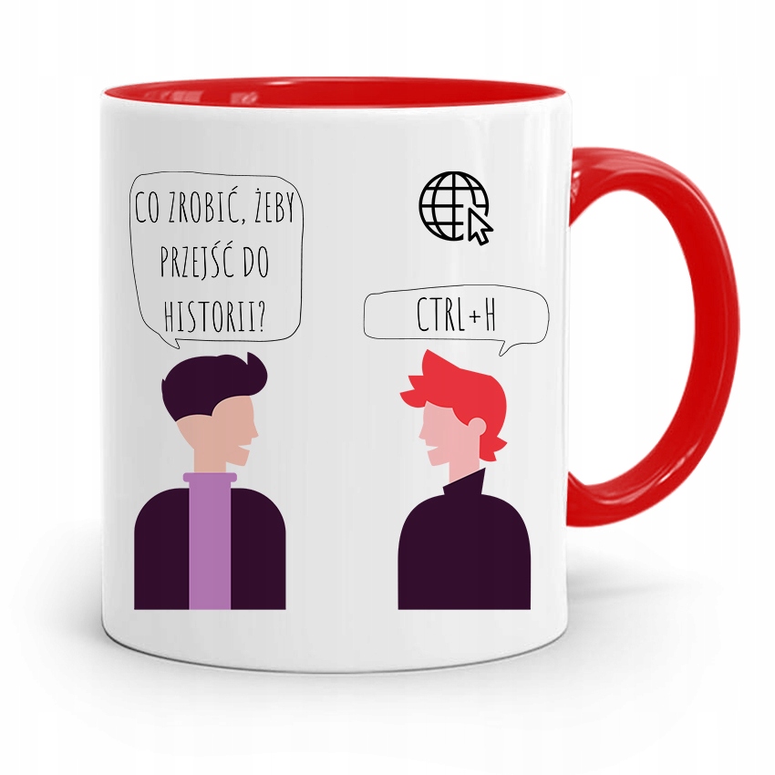 Kubek Czerwony Informatyka Programisty Ctrl + H Z Nadrukiem Ze Zdjęciem