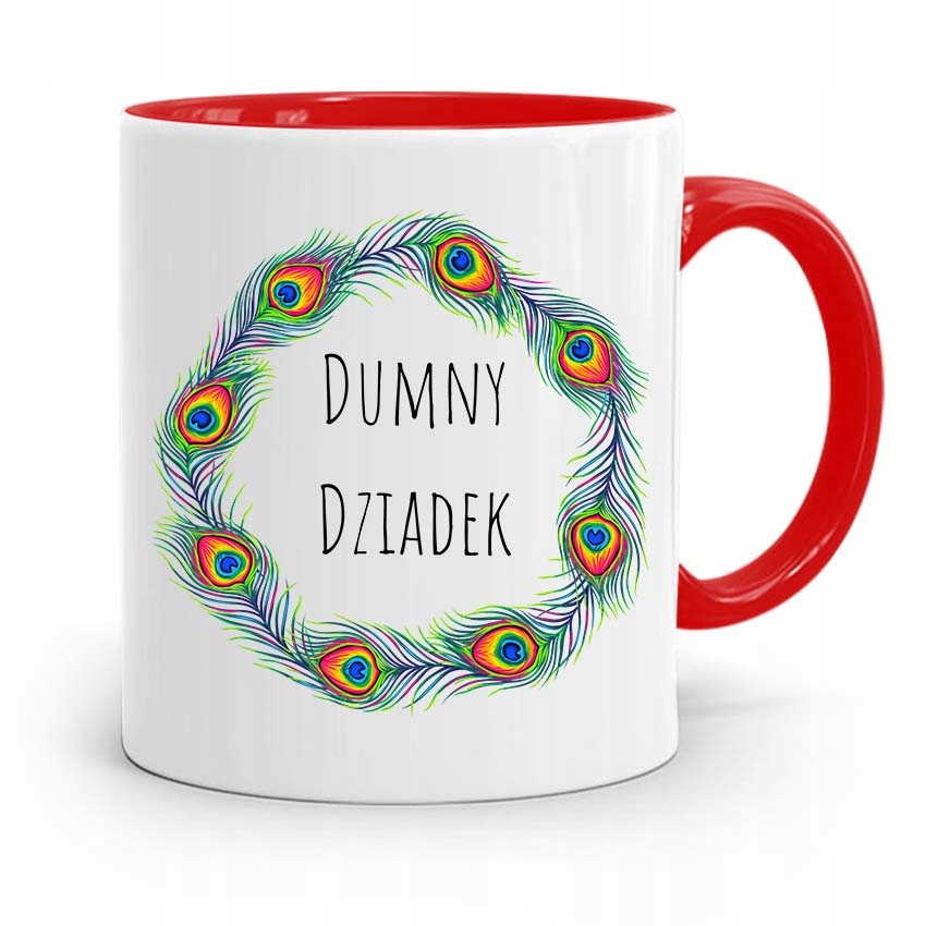 Kubek Czerwony Prezent Dla Dziadka Dumny Dziadek Z Nadrukiem Ze Zdjęciem