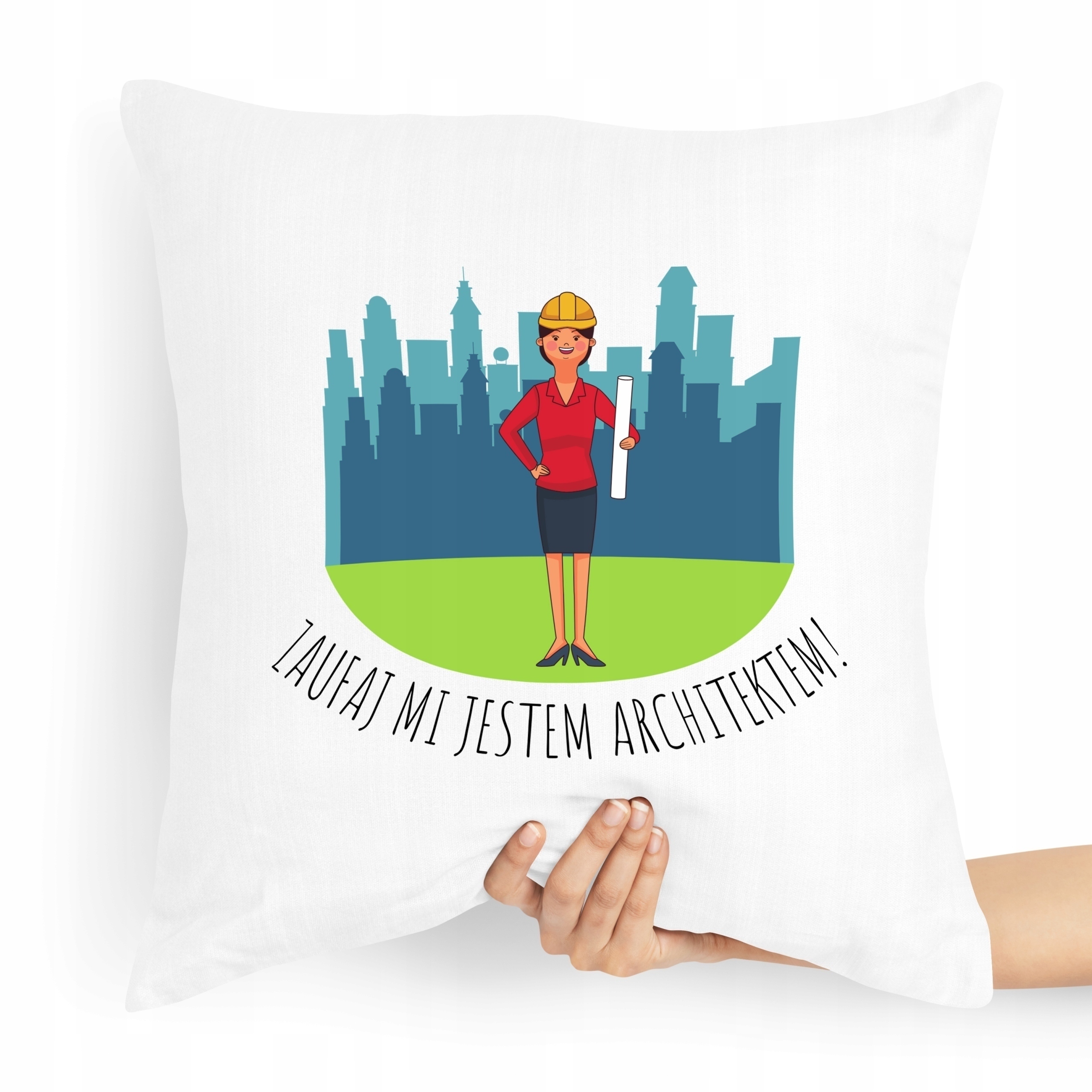 Poduszka Prezent Dla Architekta Zaufaj Mi Z Nadrukiem Ze Zdjęciem