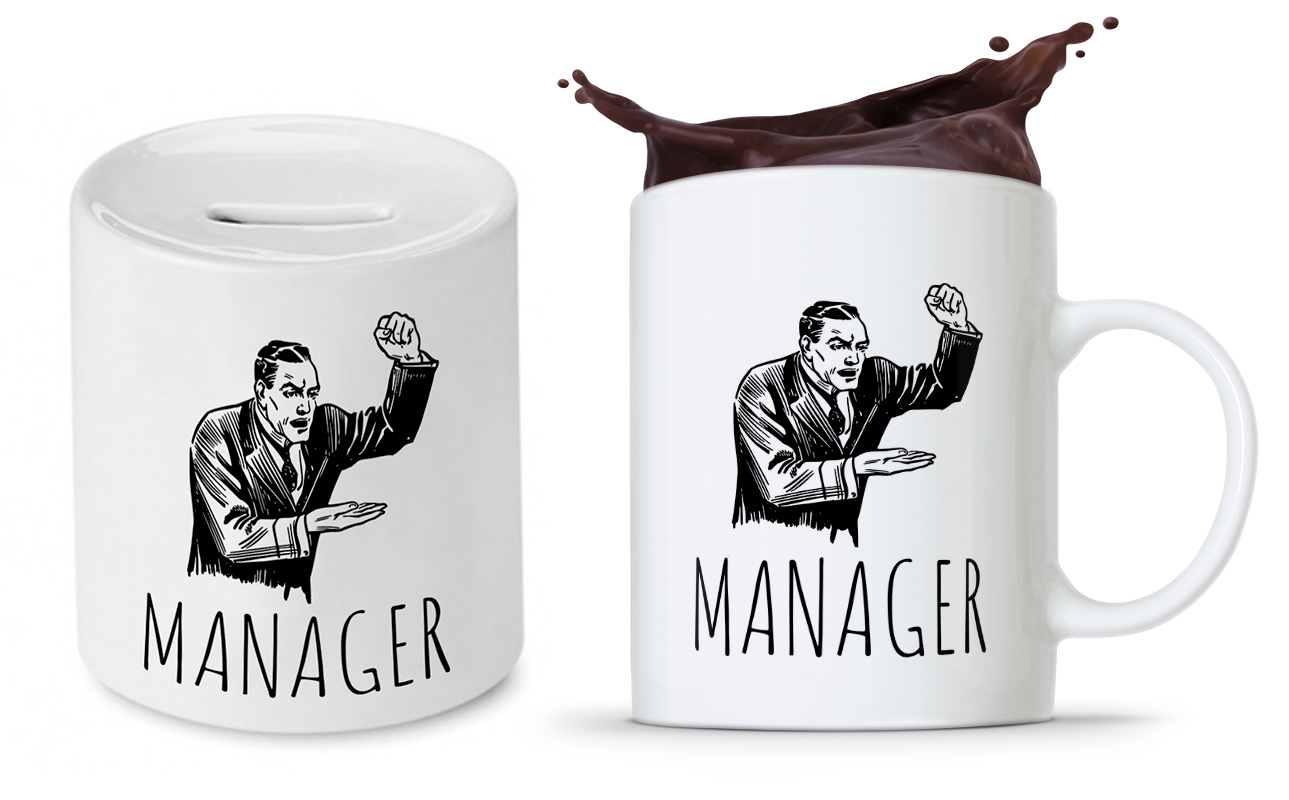 Dla Kierownika Zestaw Kubek + Skarbonka Prezent Z Nadrukiem Ze Zdjęciem