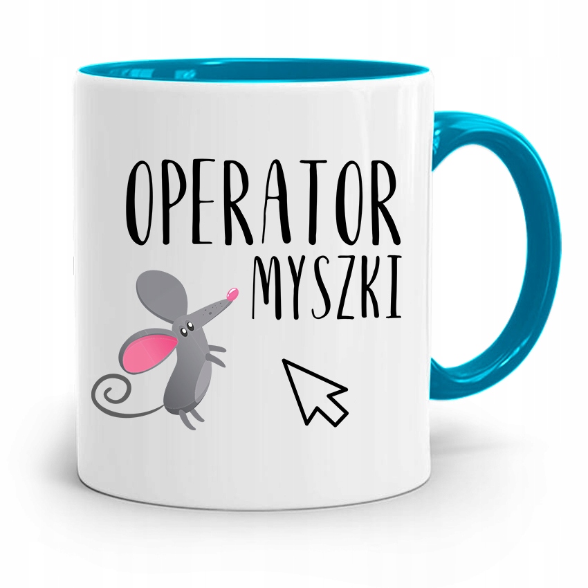 Kubek Błękitny Informatyka Operator Myszki Prezent Z Nadrukiem Ze Zdjęciem