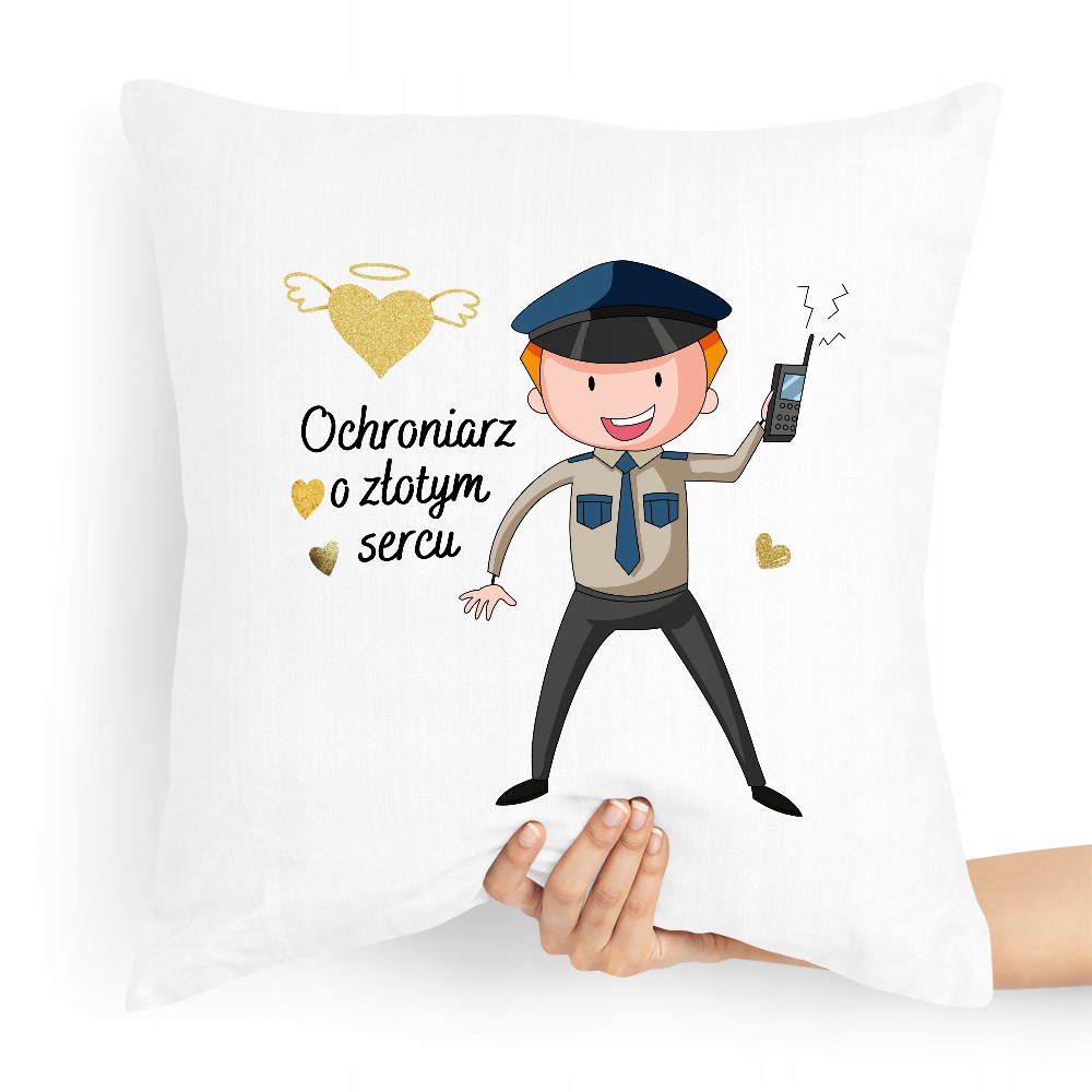 Prezent Poduszka Dla Ochroniarza O Złotym Sercu Z Nadrukiem Ze Zdjęciem Z N