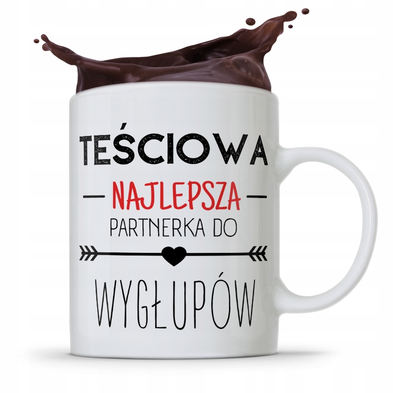 Kubek Prezent Teściowej Najlepszy Partner Wygłupów Z Nadrukiem Ze Zdjęciem