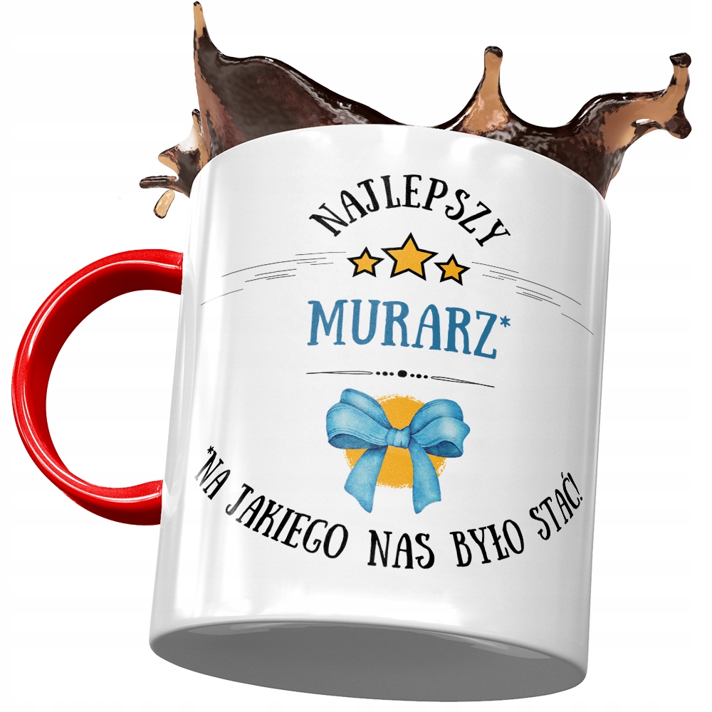 Kubek Czerwony Dla Murarza Najlepszy Murarz Kubek Z Nadrukiem Ze Zdjęciem